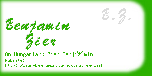 benjamin zier business card